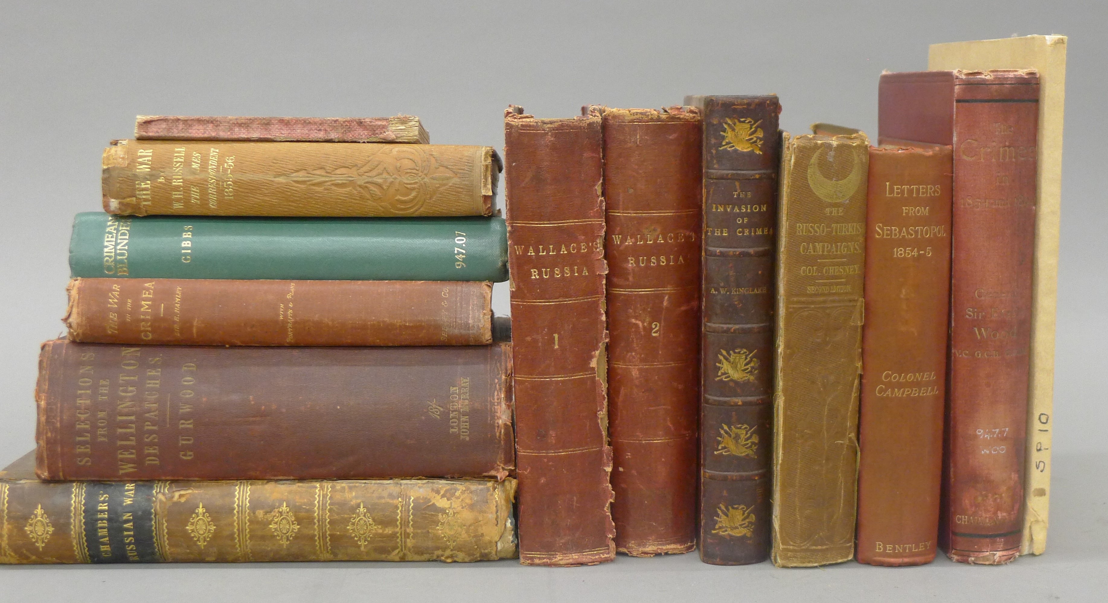 A box of early titles, mostly on The Crimean War.