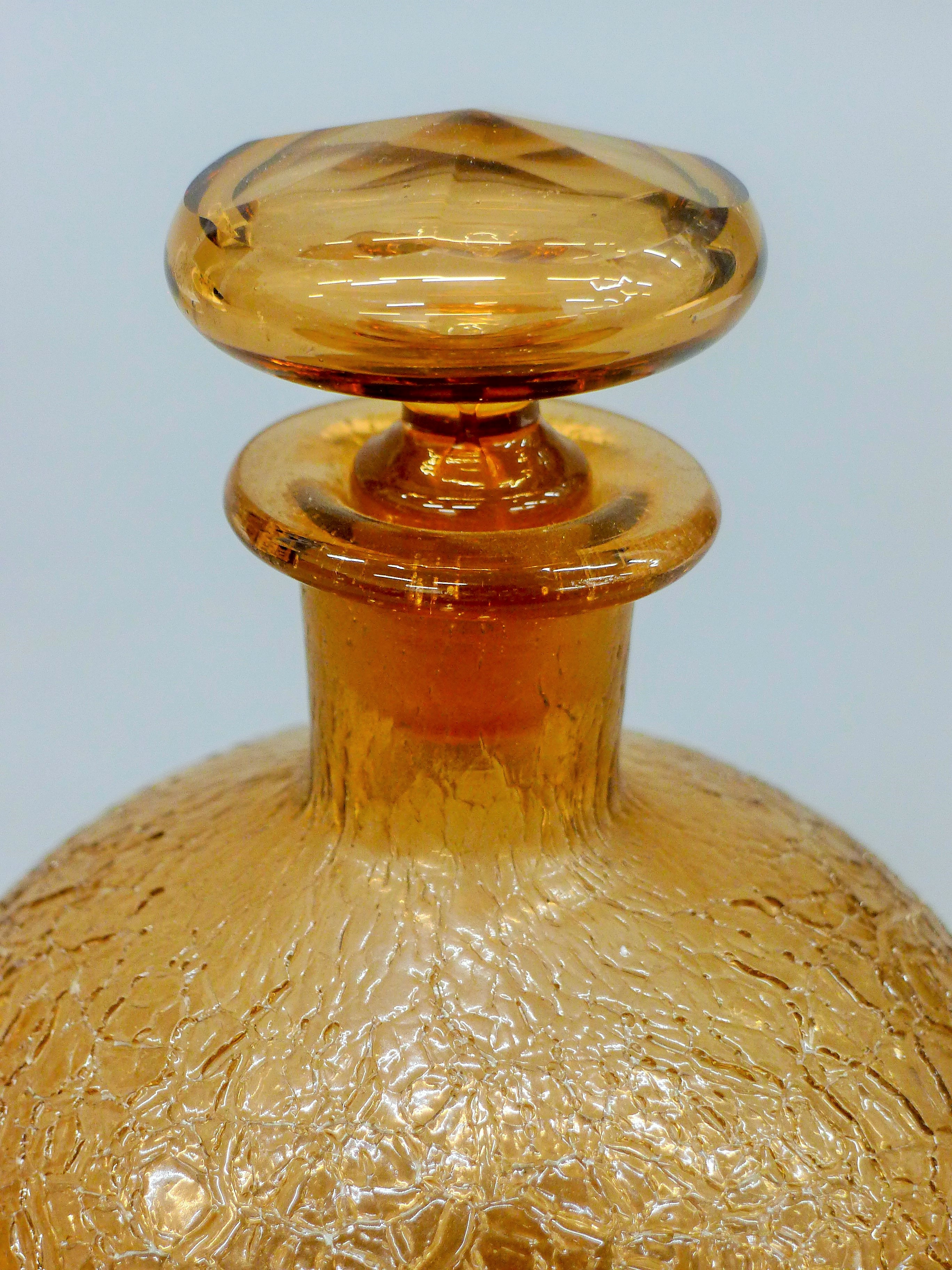 A Whitefriars amber glass decanter. 17 cm high. - Image 3 of 4