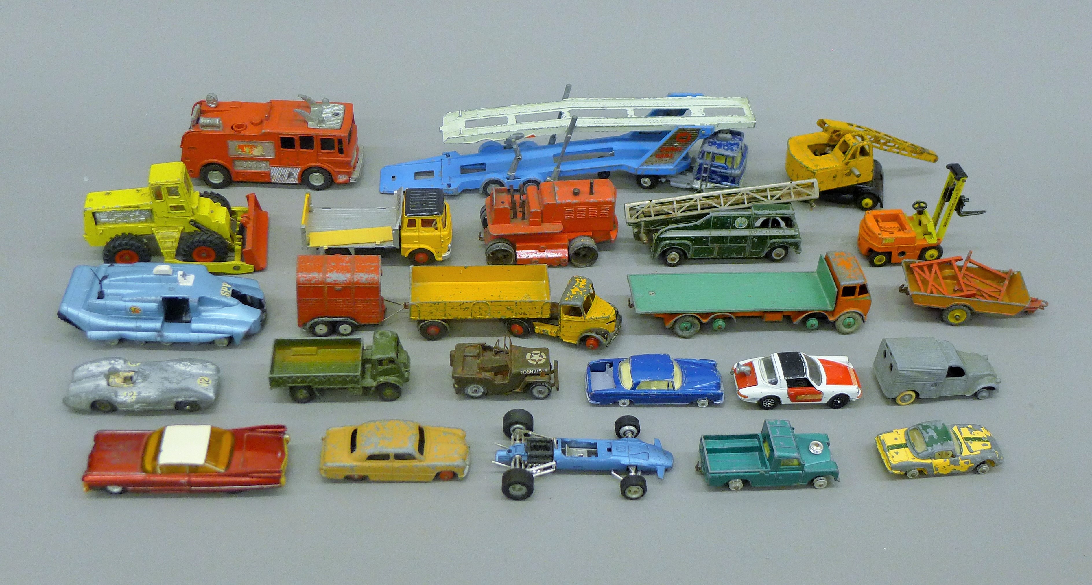 A quantity of toys cars, including Corgi, Dinky, etc.