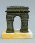 A 19th century Arc de Triomphe bronze. 15 cm high.