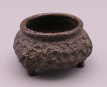 A small Chinese bronze censer. 2.5 cm high.