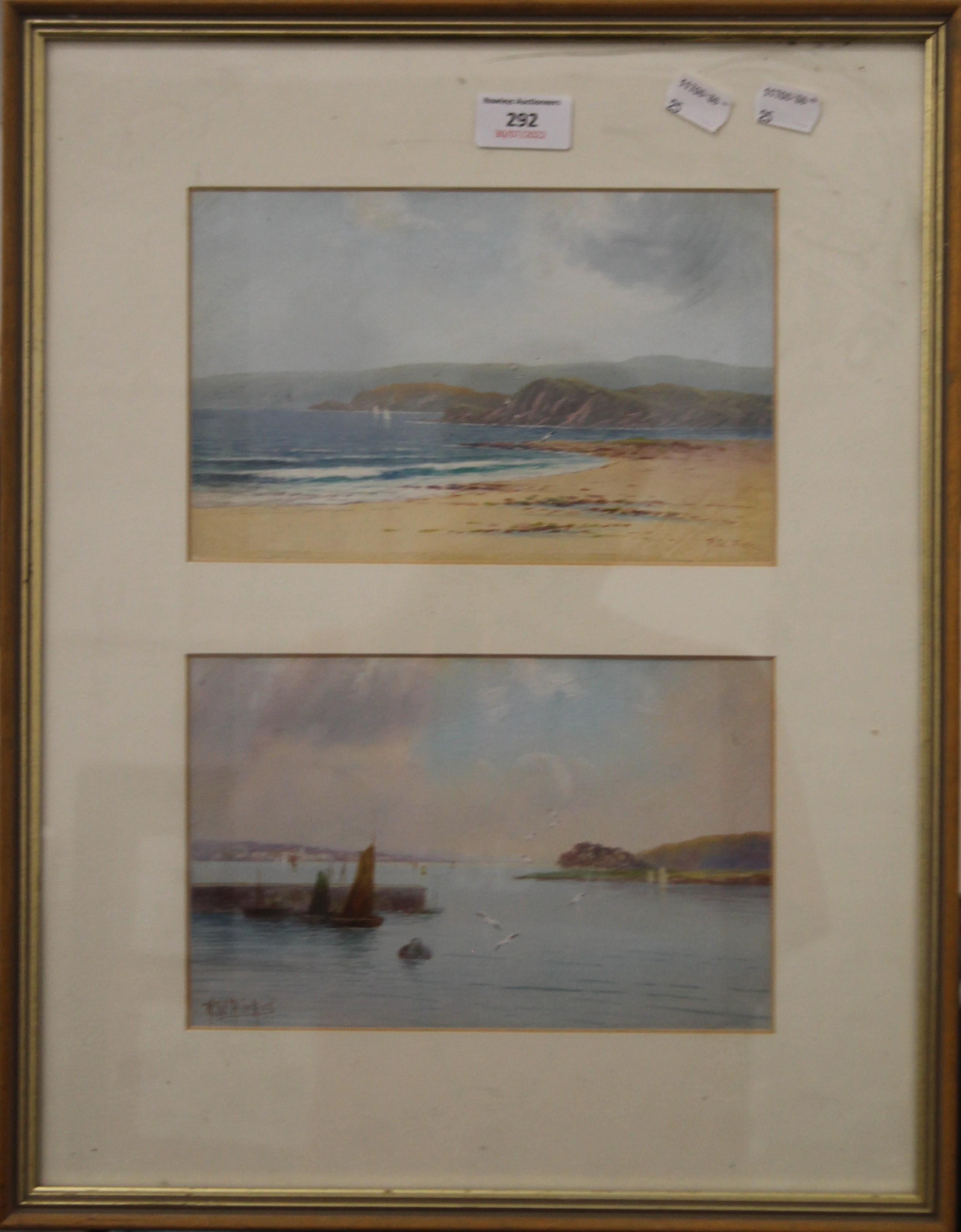 Devon Coast and River Exe, watercolours, signed H W HICKS, housed in a common frame, glazed. - Image 3 of 4