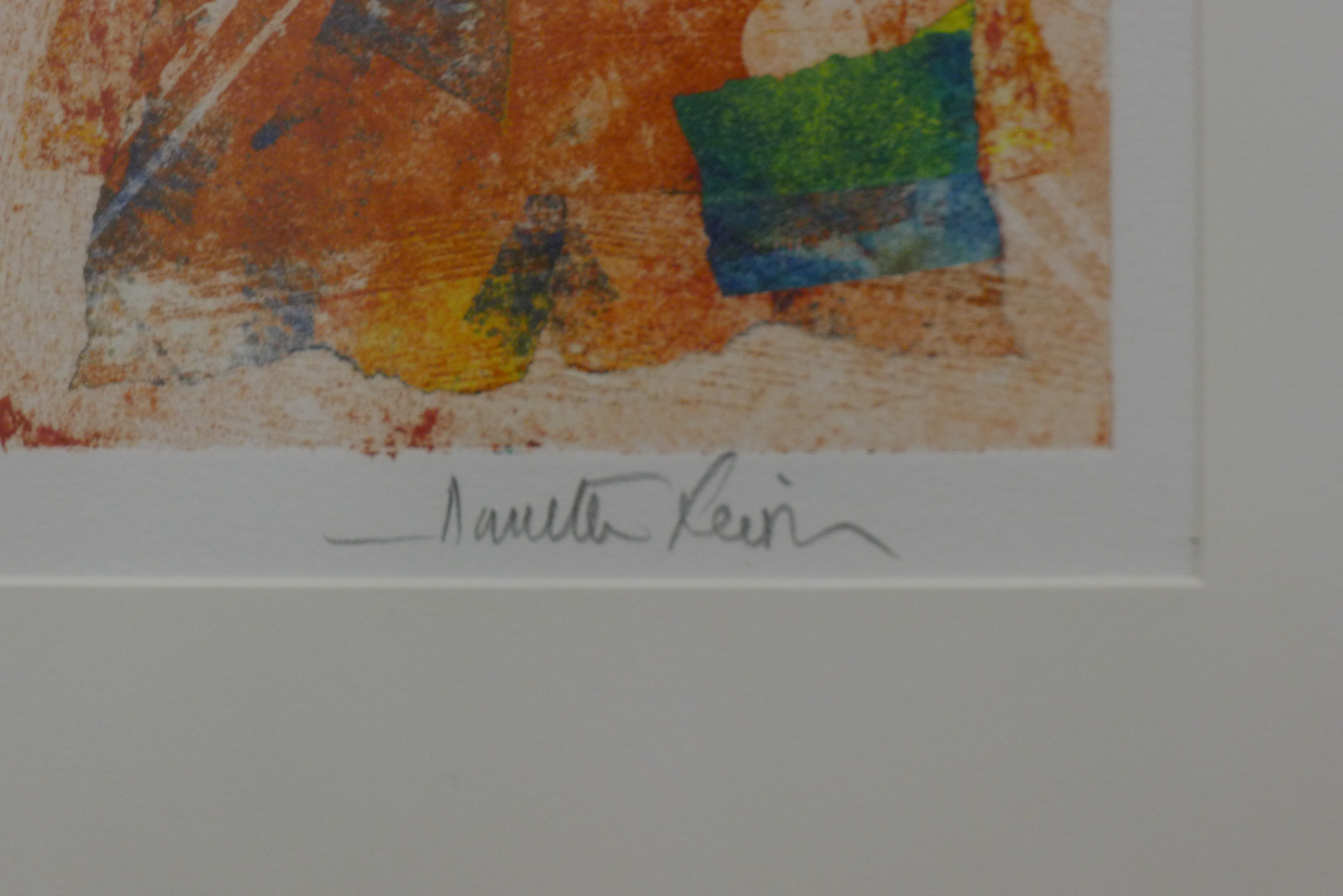 ANNETTE LEIVEN, An Abstract print, numbered 1/1, signed, framed and glazed. 34 x 18.5 cm. - Image 3 of 3