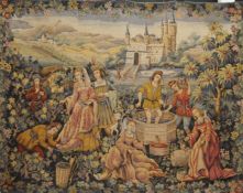 A modern tapestry, together with pole and fixing screws. Approximately 145 cm wide overall.