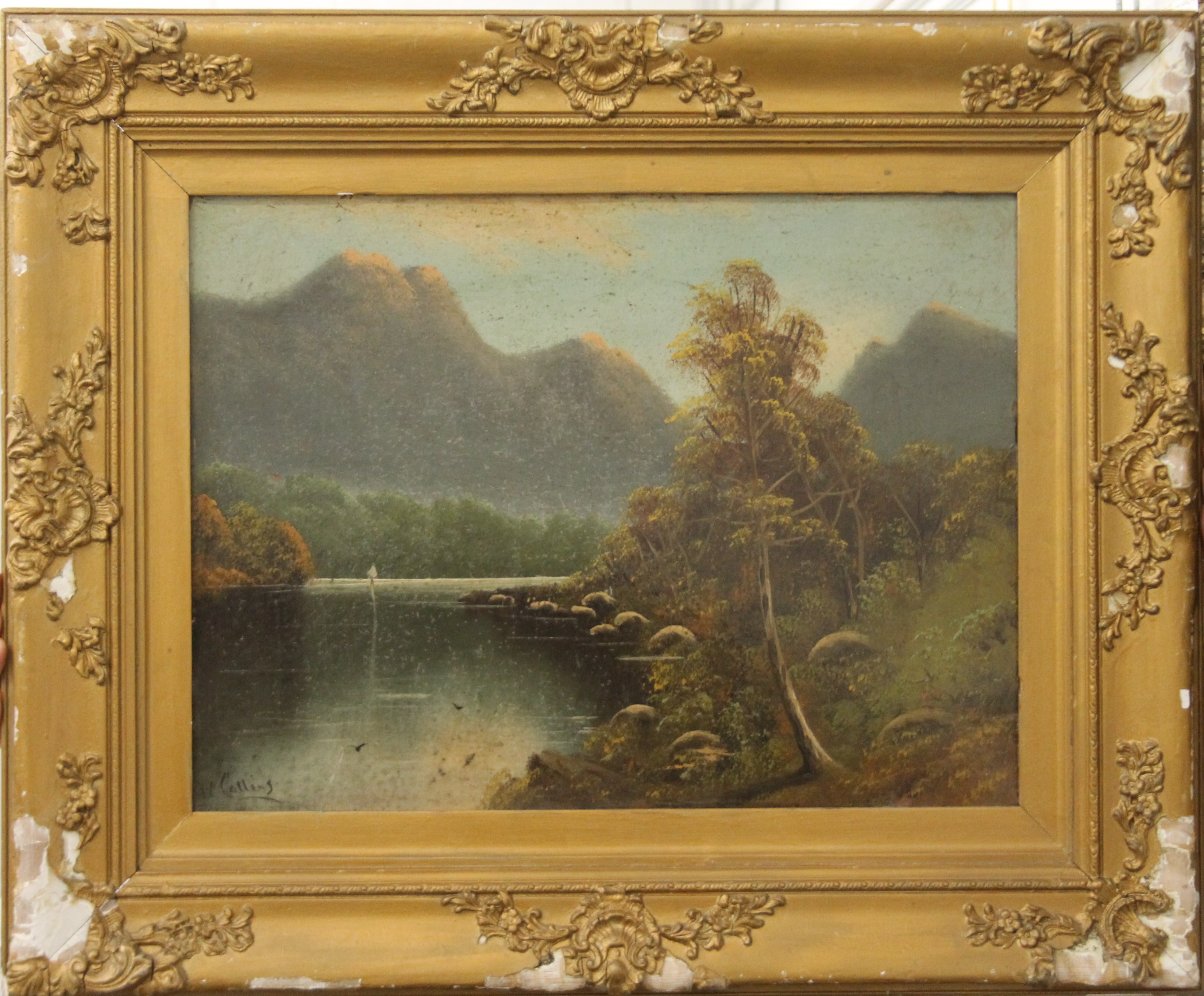 W COLLINS, River Scene, oil on board, framed. 44.5 x 33 cm. - Image 2 of 3