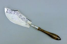A French silver fish slice. 36 cm long.
