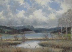 H BAIER, Lakeland Scene, oil on board, framed. 68.5 x 50 cm.