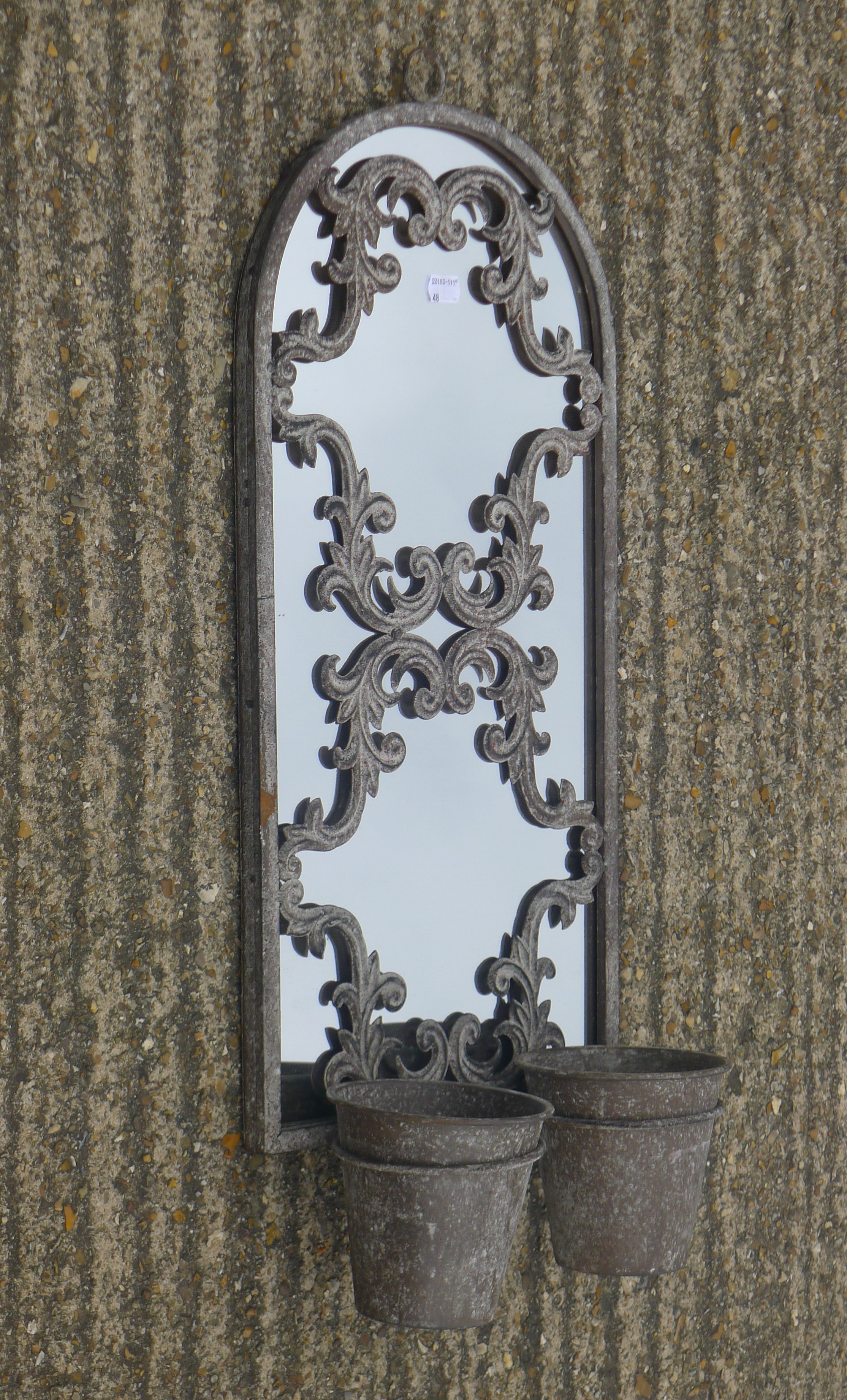 Two iron pot mirrors. The largest 72 cm high. - Image 2 of 2
