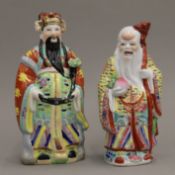 Two Chinese porcelain figures. The largest 21.5 cm high.