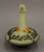 A signed cameo glass vase. 14.5 cm high.