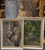 MICHAEL CADMAN, four various oils, three framed. The largest unframed 90 x 59.5 cm.