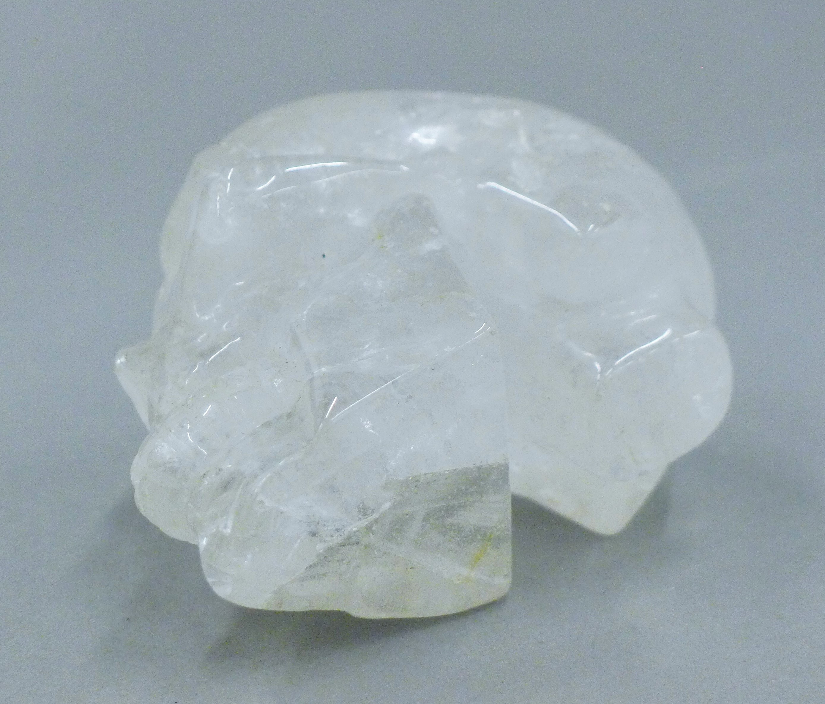 A rock crystal skull. 7.5 cm high. - Image 3 of 3