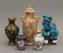 A quantity of various Oriental porcelain and cloisonne.