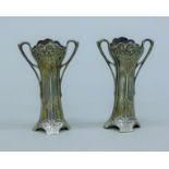 A pair of WMF Art Nouveau bud vases, circa 1905. 13.5 cm high.