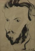 A Portrait of a Gentleman, ink and wash, unsigned, dated 1947, framed and glazed. 26.5 x 33.