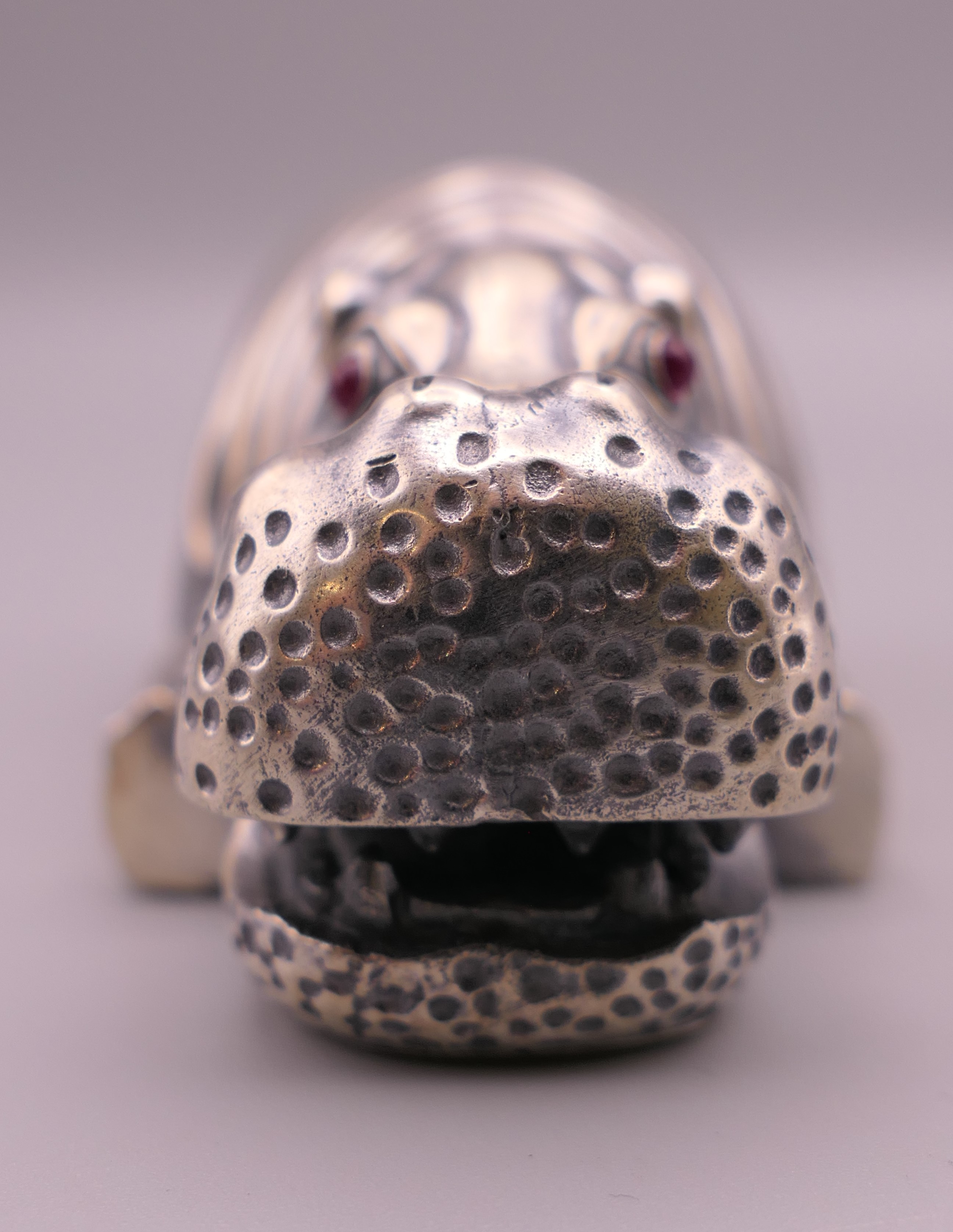 A silver model of a hippo, bearing Russian marks. 7.5 cm long. - Image 3 of 7