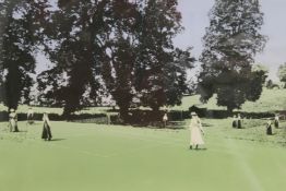 TOM ADAMS, Tennis at Badminton House, limited edition print, signed and dated '82, numbered 62/65,