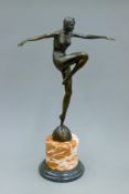 An Art Deco style bronze figure. 56.5 cm high.