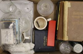 A quantity of various books and sheet music, ceramics and glass, etc.