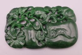 A Chinese jade carving. 12 x 7.5 cm.