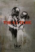 BANKSY Poster, Blur Think Tank, unframed. 50.5 x 76 cm.