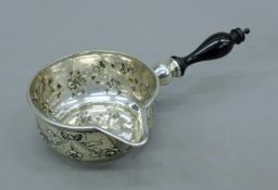 A Continental silver Brandy boat. 18.5 cm wide. 140.7 grammes total weight.