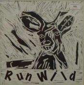 CAMERON TAYLOR, Run Wild, print, framed and glazed. 32 x 32 cm overall.