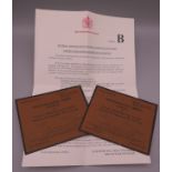 Two tickets for the funeral of Princess Diana,