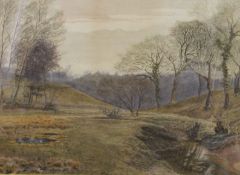 Autumnal Scene, watercolour, signed ROBERTS, framed and glazed. 44 x 32.5 cm.