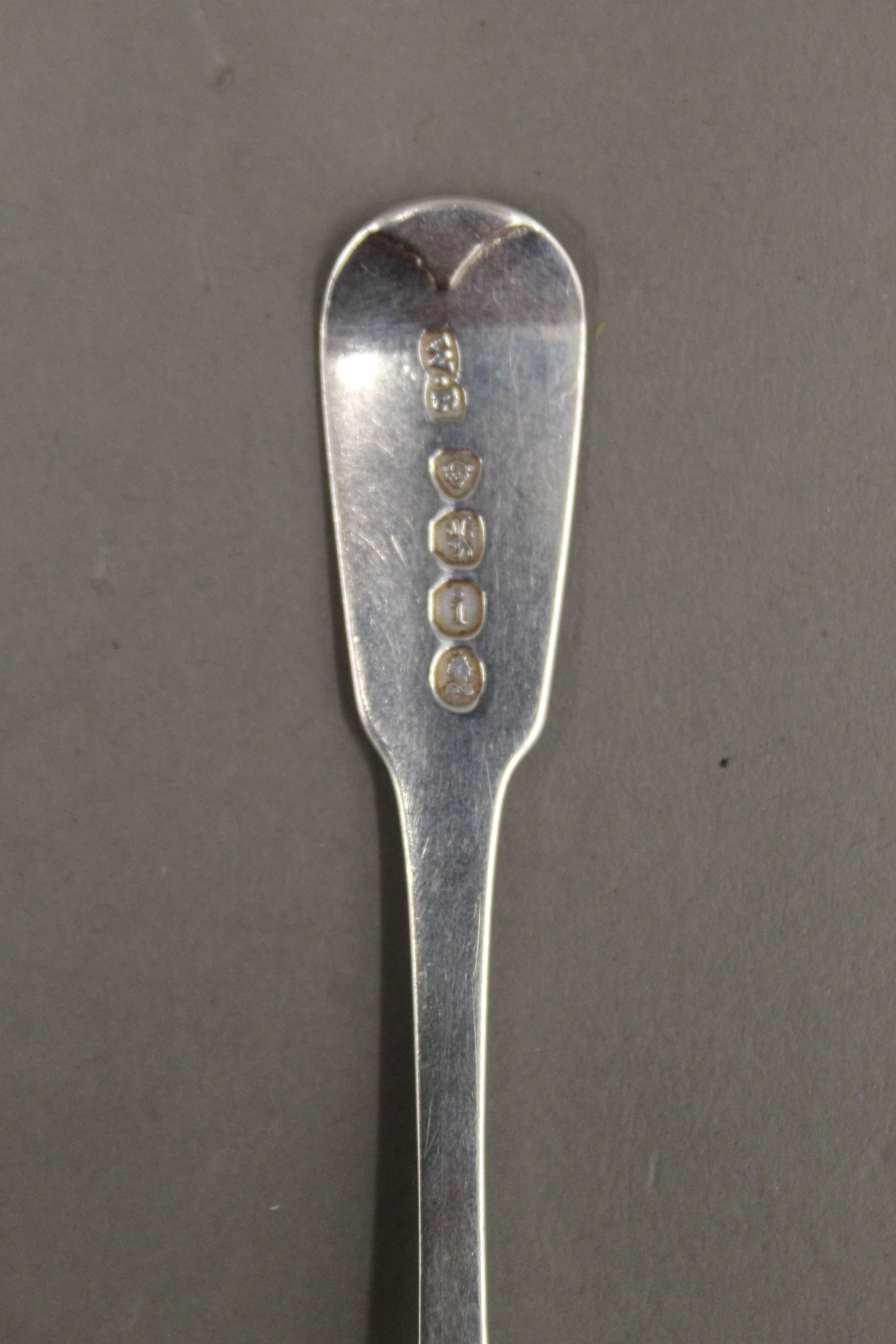 Three Fiddle Pattern teaspoons by London maker William Bateman and two others. 74.6 grammes. - Image 3 of 7
