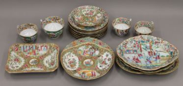 A quantity of 19th century Canton famille rose porcelain.