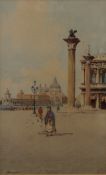 A Venetian Scene, watercolour, signed E BENVENUTI, framed and glazed. 17.5 x 29 cm.