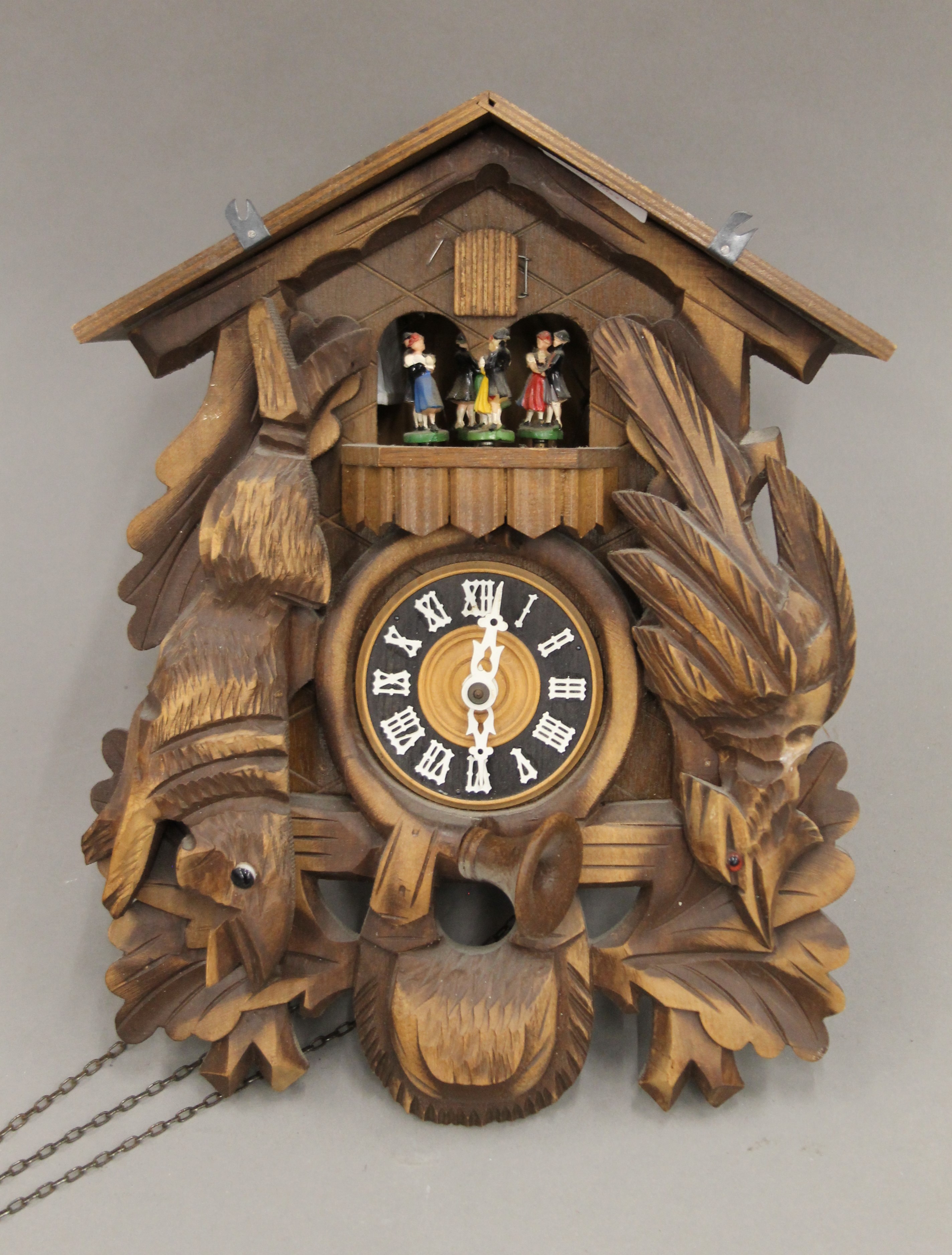 A Blackforest cuckoo clock with roundabout. Approximately 49 cm high. - Image 2 of 9