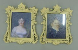 A pair of miniatures. 10.5 x 13.5 cm.