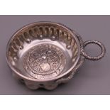 A Confrerie des Chevaliers du Tastevin silver plated wine tasting cup. 10.