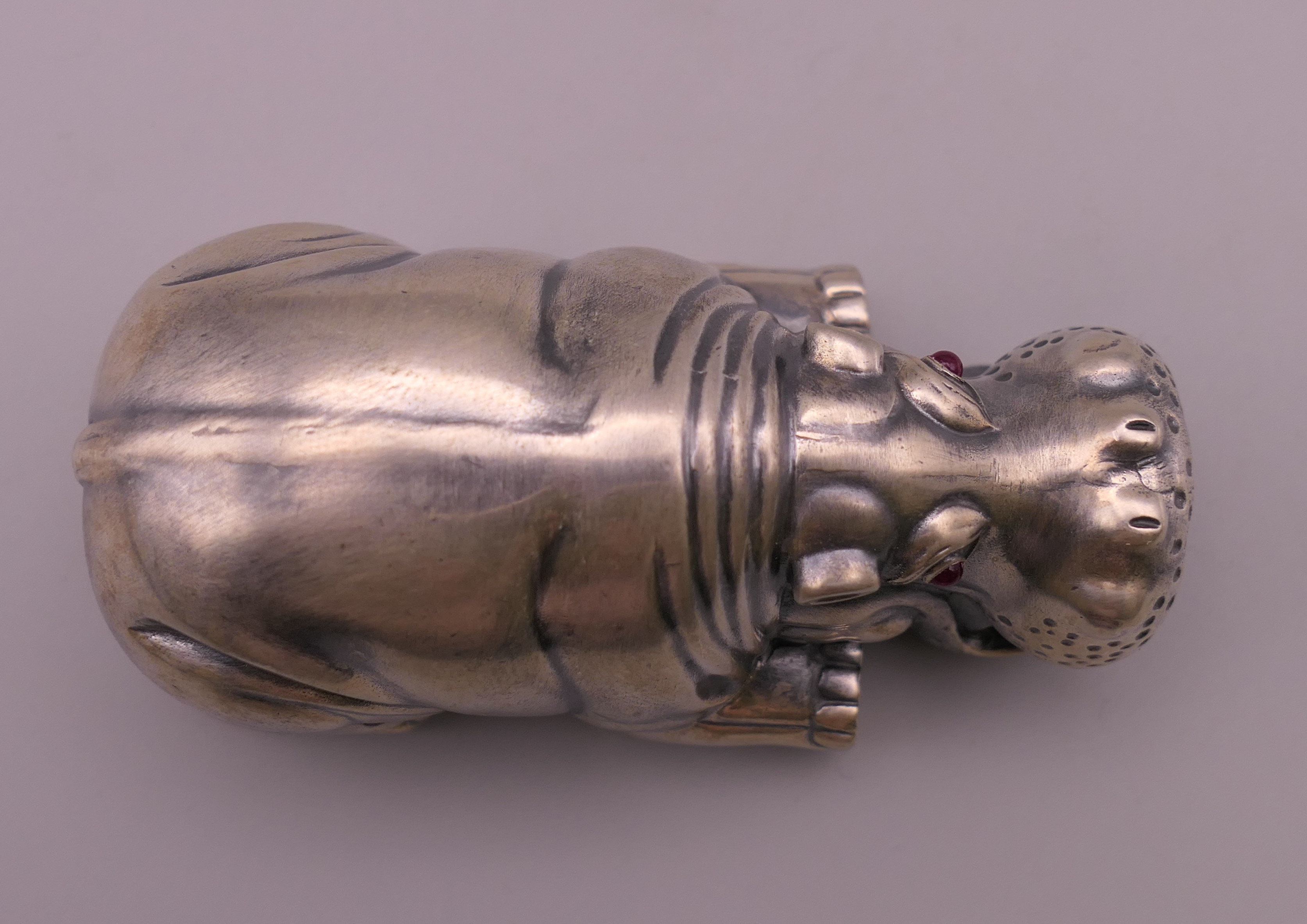 A silver model of a hippo, bearing Russian marks. 7.5 cm long. - Image 7 of 7
