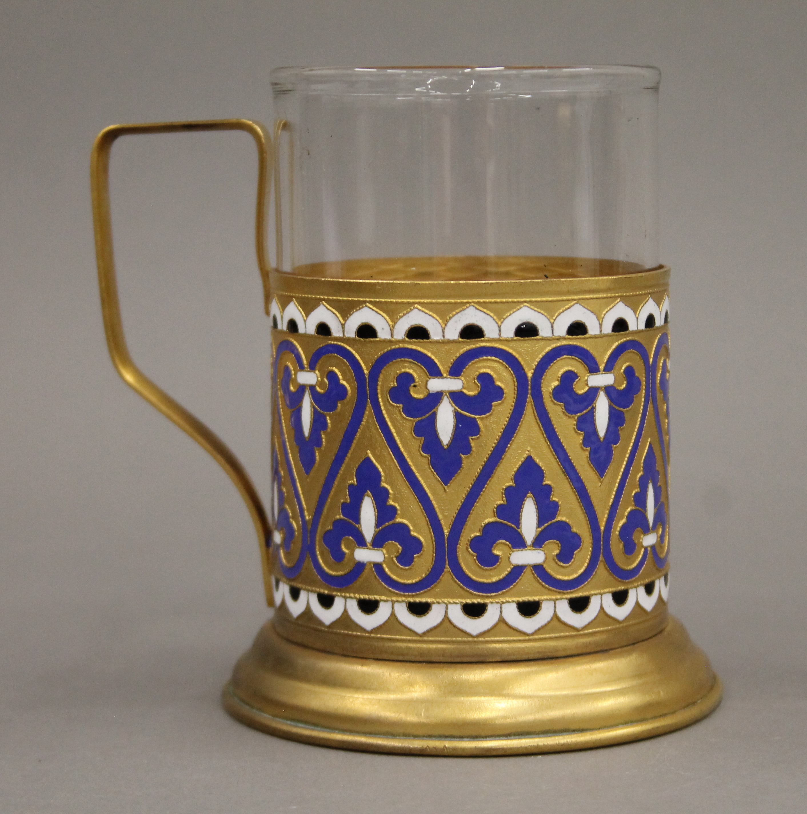 An enamel decorated Russian beaker, boxed. The beaker 11 cm high overall. - Image 2 of 6