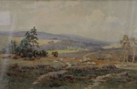 E H MARTEN, Landscape, watercolour, signed, framed and glazed. 52.5 x 34.5 cm.