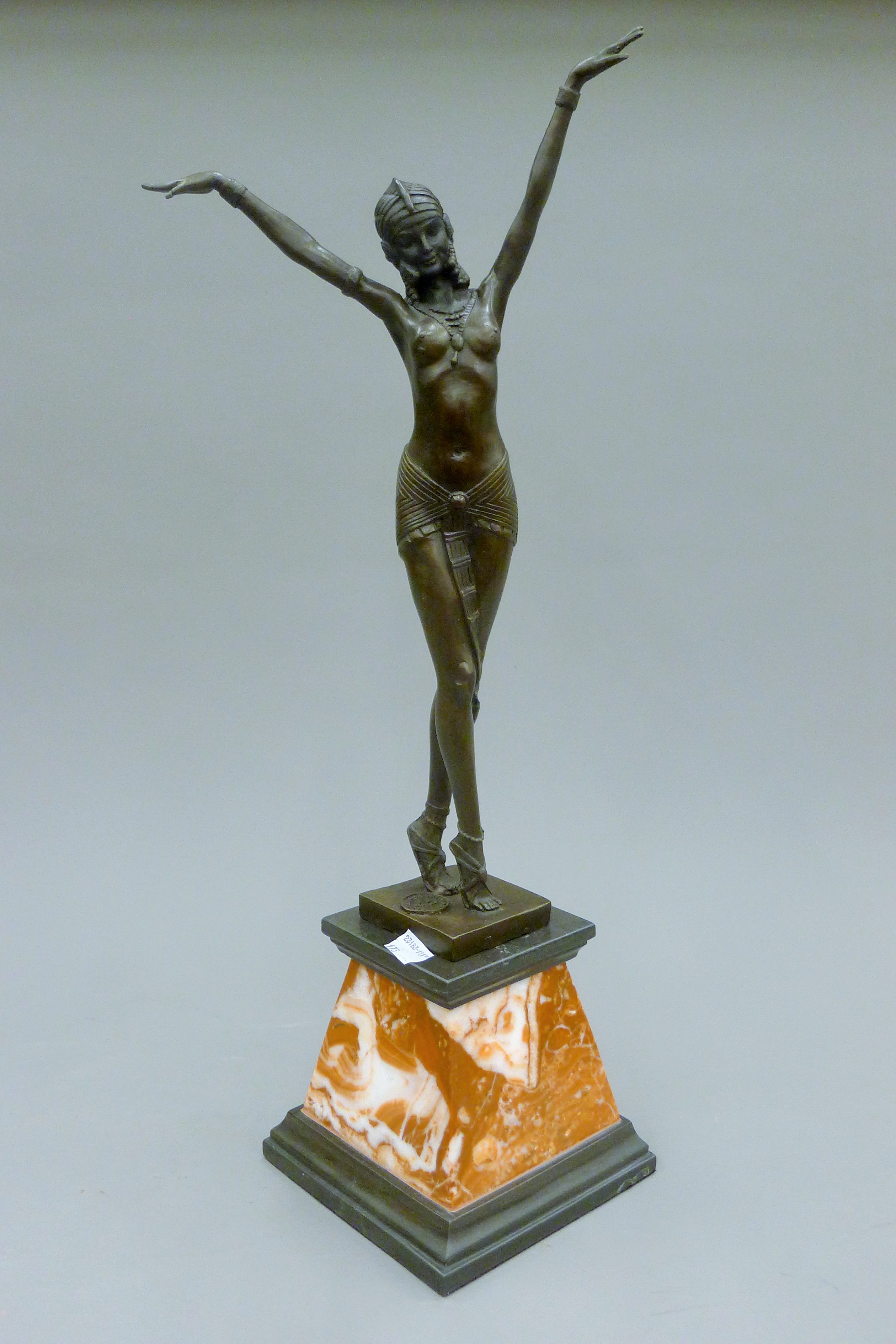 An Art Deco style bronze figure. 56 cm high.