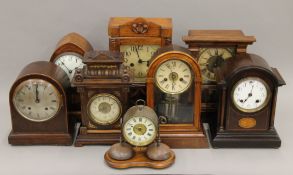 A collection of mantle clocks.