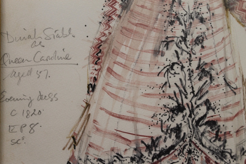 A Theatre Costume Design watercolour, with annotations for 'The Prince Regent, The Royal Pavilion, - Image 12 of 16
