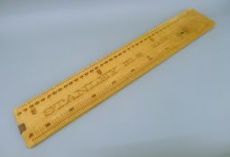 An oversized Stanley wooden advertising ruler. 102 cm long.
