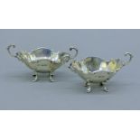 A pair of Victorian silver salts, hallmarked for London 1898, maker's mark of Silbray Hall & Co.