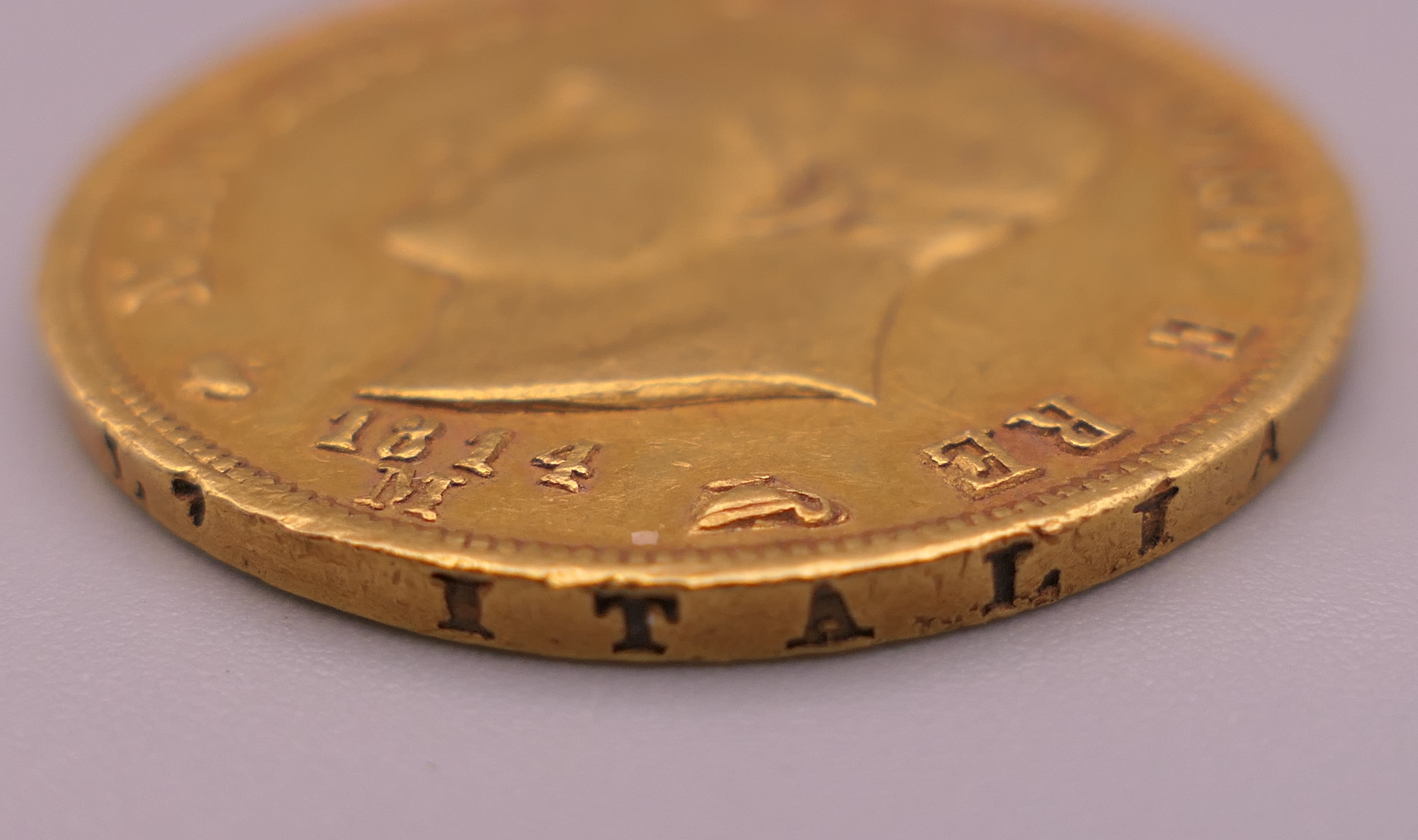 A 40 Lire gold coin. 12.9 grammes. - Image 3 of 5