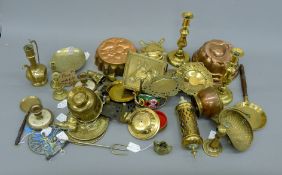 A quantity of brassware.