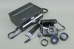 A Yashica camera in case.