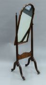 An early 20th century cheval mirror. 157 cm high.