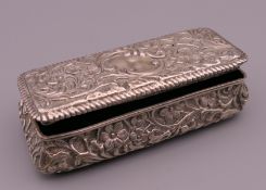 A small silver box. 9 cm wide. 51.9 grammes.