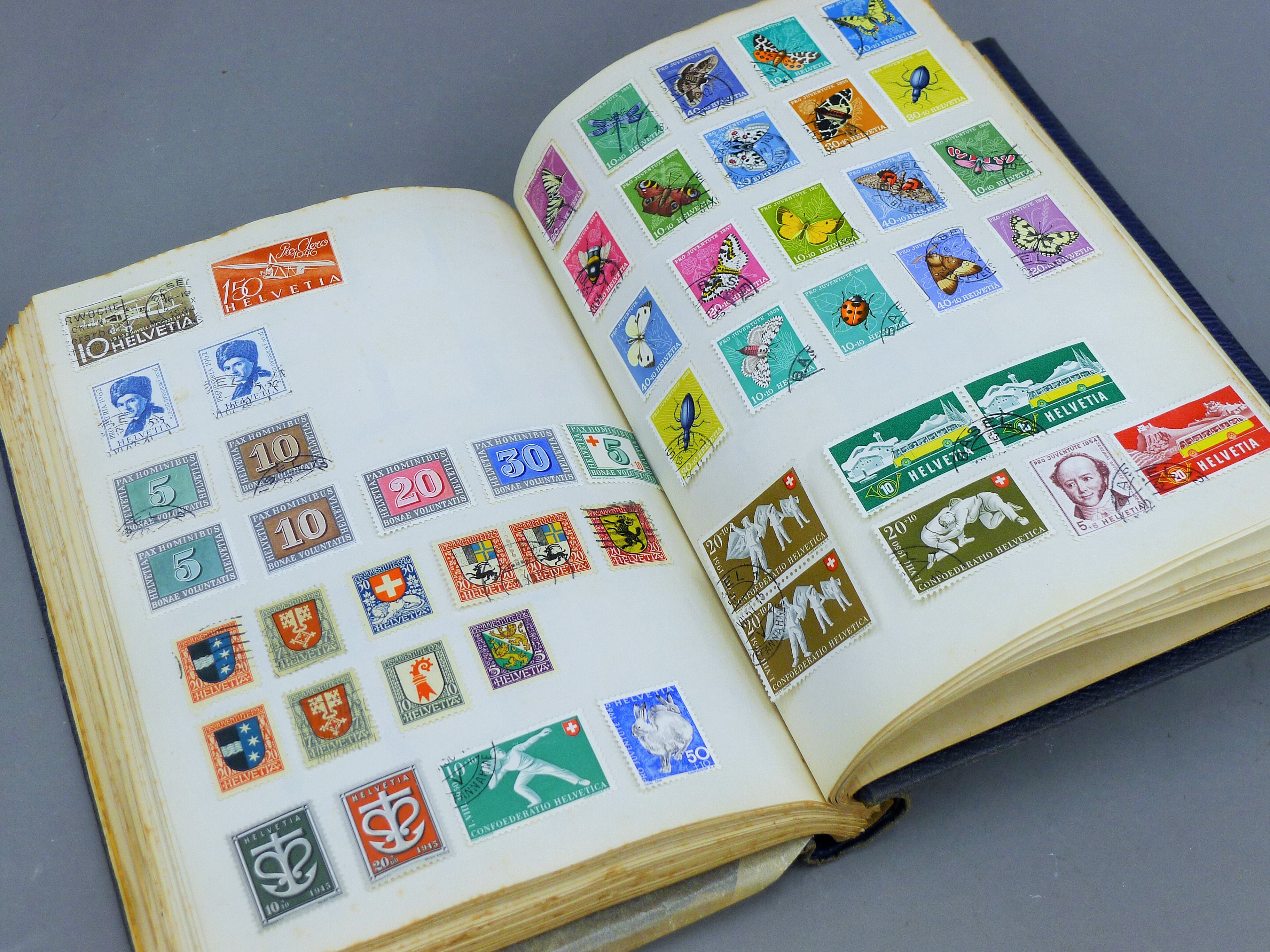 Two stamp albums and a postcard album. - Image 7 of 7