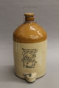 A stoneware cider flagon. 45 cm high overall.